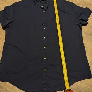 Tommy Hilfiger Navy Short-Sleeve Button-Down Shirt with Chest Pocket